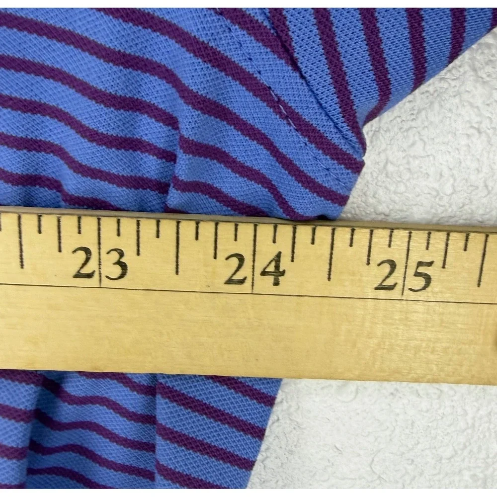 Peter Millar Polo Shirt Mens XXL Blue Purple Excellent Striped Summer Comfort‎
